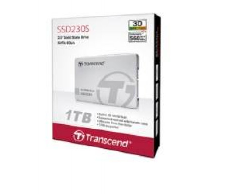 Твердотельный диск 1TB Transcend, 230S, 3D NAND, 2.5", SATA III [R/W - 560/520 MB/s]